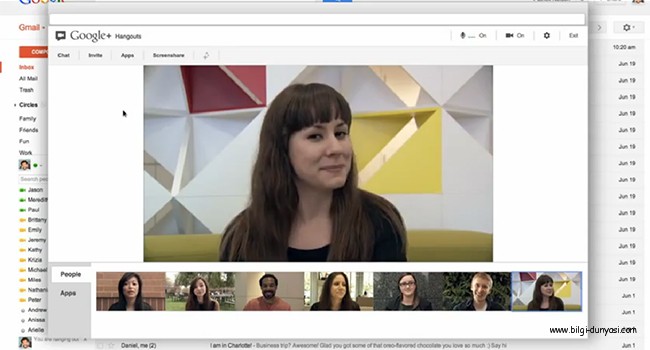 Google gmail Çoklu Sohbet (Hangouts in Gmail) www.bilgi-dunyasi.com